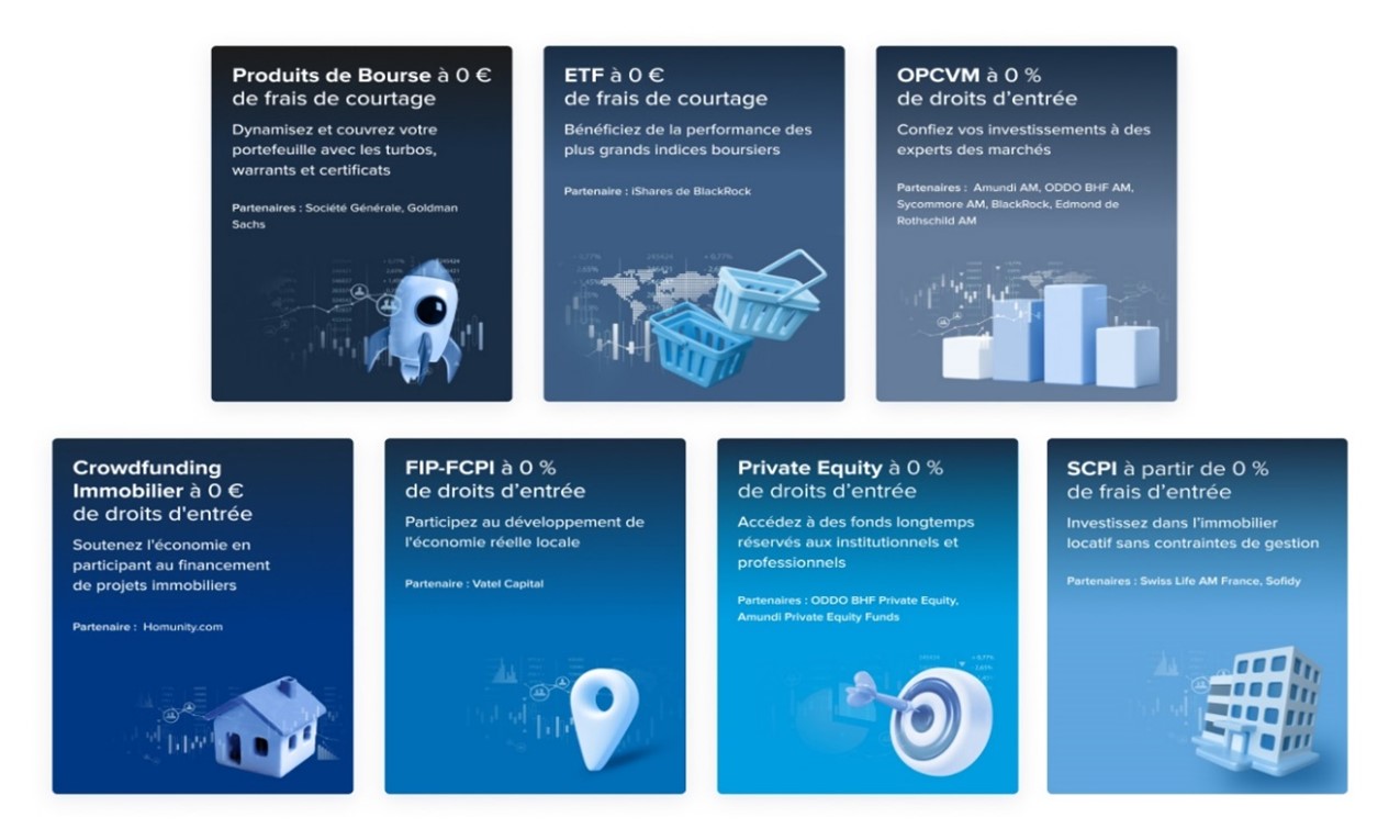 Les 7 classes d'actifs à 0€ de droits d'entrée et frais de courtage