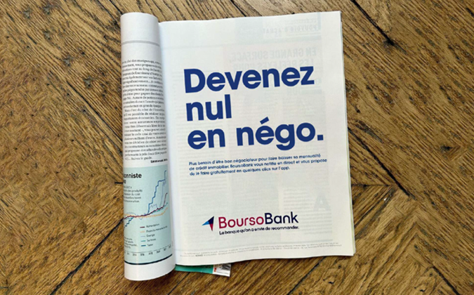 Visuel campagne de publicité indiquant "Devenez nul en négo."